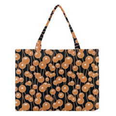 Orange Dandelions On A Dark Background Medium Tote Bag by SychEva
