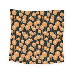 Orange Dandelions On A Dark Background Square Tapestry (small) by SychEva