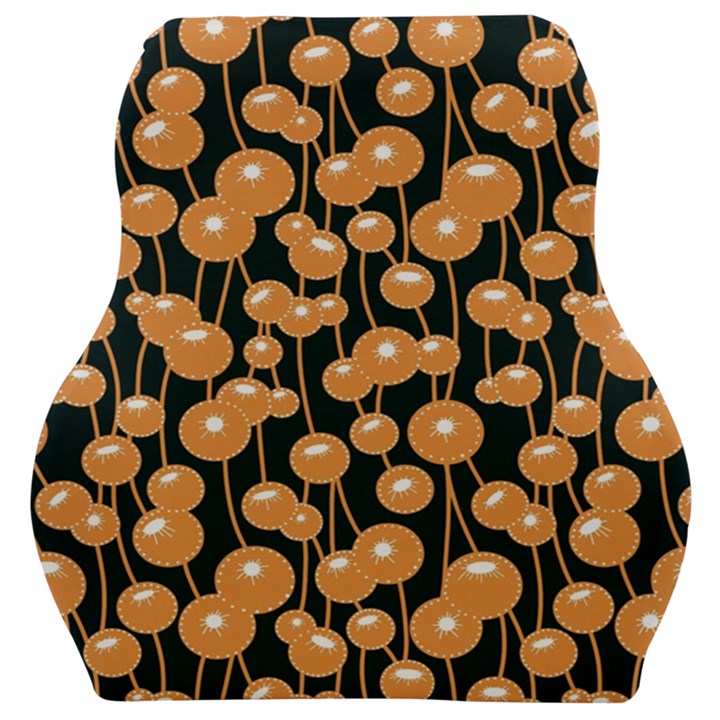 Orange Dandelions On A Dark Background Car Seat Velour Cushion 