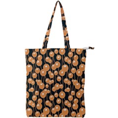 Orange Dandelions On A Dark Background Double Zip Up Tote Bag by SychEva
