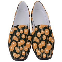 Orange Dandelions On A Dark Background Women s Classic Loafer Heels by SychEva