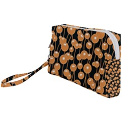 Orange Dandelions On A Dark Background Wristlet Pouch Bag (small) by SychEva