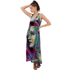 Rex V-neck Chiffon Maxi Dress by MRNStudios