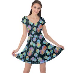 Multi-colored Circles Cap Sleeve Dress by SychEva
