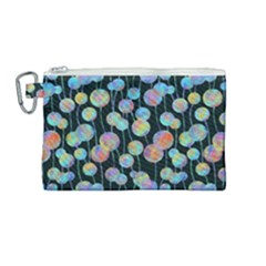 Multi-colored Circles Canvas Cosmetic Bag (medium) by SychEva