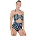 Multi-colored Circles Scallop Top Cut Out Swimsuit View1