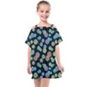 Multi-colored Circles Kids  One Piece Chiffon Dress View1