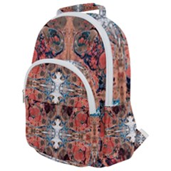 Abstract Marbled Patterns Rounded Multi Pocket Backpack by kaleidomarblingart