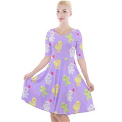 My Adventure Pastel Quarter Sleeve A-line Dress by thePastelAbomination