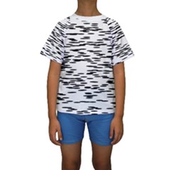 Black And White Abstract Pattern, Ovals Kids  Short Sleeve Swimwear by Casemiro