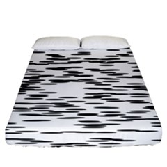 Black And White Abstract Pattern, Ovals Fitted Sheet (california King Size) by Casemiro