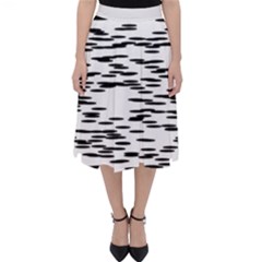 Black And White Abstract Pattern, Ovals Classic Midi Skirt by Casemiro