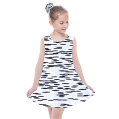 Black And White Abstract Pattern, Ovals Kids  Summer Dress by Casemiro