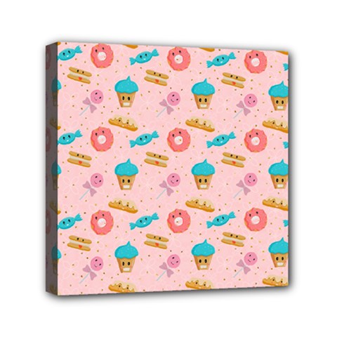 Funny Sweets With Teeth Mini Canvas 6  X 6  (stretched) by SychEva