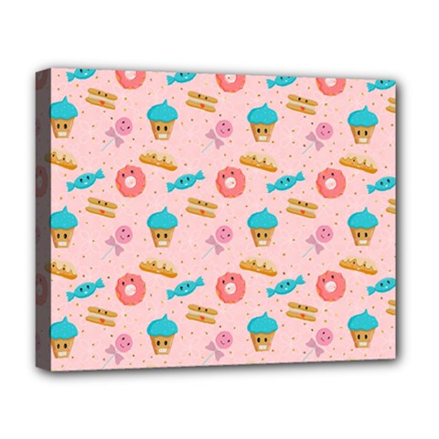 Funny Sweets With Teeth Deluxe Canvas 20  X 16  (stretched) by SychEva