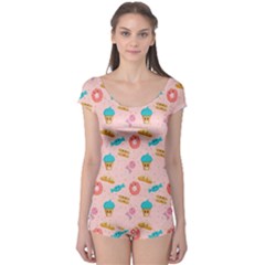 Funny Sweets With Teeth Boyleg Leotard  by SychEva