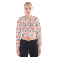 Funny Sweets With Teeth Cropped Sweatshirt by SychEva