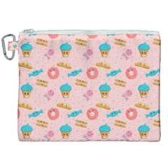 Funny Sweets With Teeth Canvas Cosmetic Bag (xxl) by SychEva