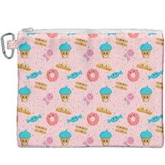 Funny Sweets With Teeth Canvas Cosmetic Bag (xxxl) by SychEva