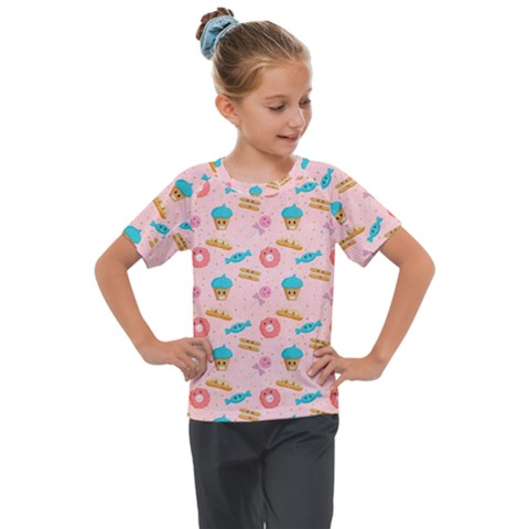 Funny Sweets With Teeth Kids  Mesh Piece Tee by SychEva