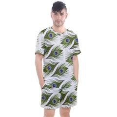 Peacock Feather Men s Mesh Tee and Shorts Set