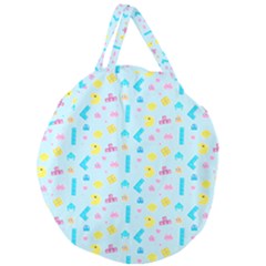 Arcade Dreams Blue  Giant Round Zipper Tote by thePastelAbomination