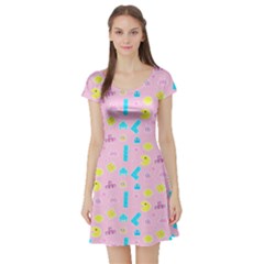 Arcade Dreams Pink Short Sleeve Skater Dress by thePastelAbomination