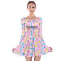 Arcade Dreams Pink Long Sleeve Skater Dress by thePastelAbomination