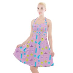Arcade Dreams Pink Halter Party Swing Dress  by thePastelAbomination