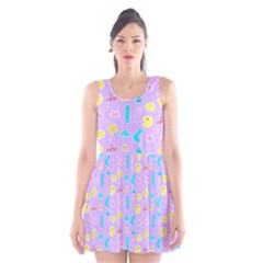 Arcade Dreams Lilac Scoop Neck Skater Dress