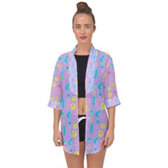 Arcade Dreams Lilac Open Front Chiffon Kimono by thePastelAbomination