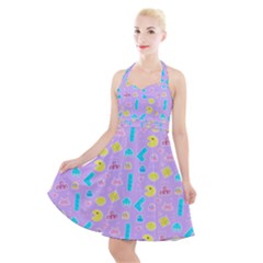 Arcade Dreams Lilac Halter Party Swing Dress  by thePastelAbomination