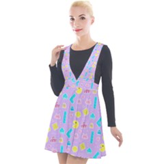 Arcade Dreams Lilac Plunge Pinafore Velour Dress by thePastelAbomination