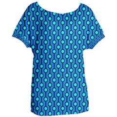Blue Circles On A Dark Blue Background Women s Oversized Tee by SychEva