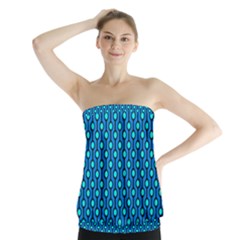 Blue Circles On A Dark Blue Background Strapless Top by SychEva