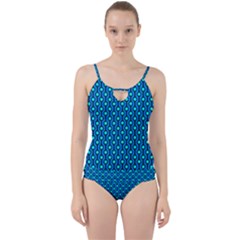 Blue Circles On A Dark Blue Background Cut Out Top Tankini Set by SychEva