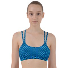 Blue Circles On A Dark Blue Background Line Them Up Sports Bra by SychEva