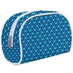 Blue Circles On A Dark Blue Background Make Up Case (large) by SychEva