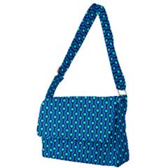 Blue Circles On A Dark Blue Background Full Print Messenger Bag (l) by SychEva