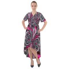 Mixed Signals Front Wrap High Low Dress by MRNStudios