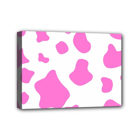 Pink Cow Spots, Large Version, Animal Fur Print In Pastel Colors Mini Canvas 7  X 5  (stretched) by Casemiro