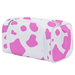 Pink Cow Spots, Large Version, Animal Fur Print In Pastel Colors Toiletries Pouch by Casemiro