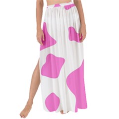 Pink Cow Spots, Large Version, Animal Fur Print In Pastel Colors Maxi Chiffon Tie-up Sarong by Casemiro
