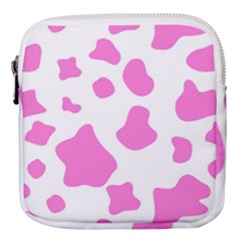 Pink Cow Spots, Large Version, Animal Fur Print In Pastel Colors Mini Square Pouch by Casemiro