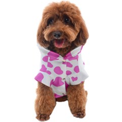 Pink Cow Spots, Large Version, Animal Fur Print In Pastel Colors Dog Coat by Casemiro