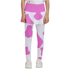 Pink Cow Spots, Large Version, Animal Fur Print In Pastel Colors Kids  Skirted Pants by Casemiro
