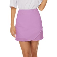 Color Plum Mini Front Wrap Skirt