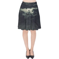 Dark Night Landscape Scene Velvet High Waist Skirt by dflcprintsclothing