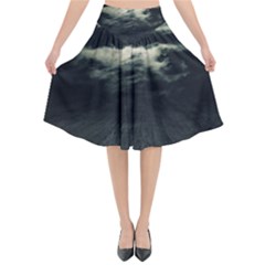 Dark Night Landscape Scene Flared Midi Skirt by dflcprintsclothing