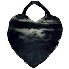 Dark Night Landscape Scene Giant Heart Shaped Tote by dflcprintsclothing